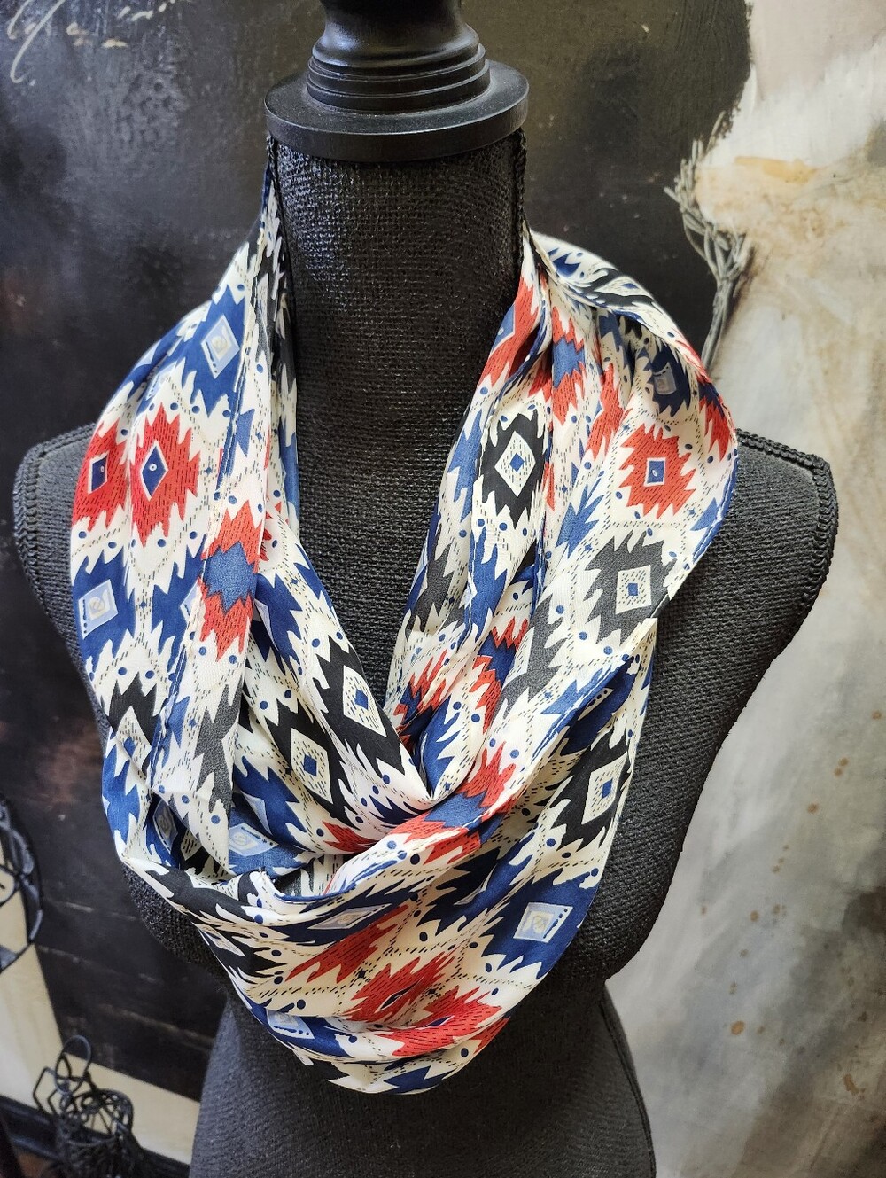 Southwestern Aztec Tribal Infinity Scarf
